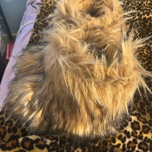 SHEIN Faux Fur Ankle Boots in Brown